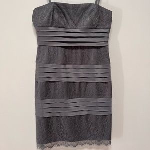 Grey Lace bustier bodycon minidress